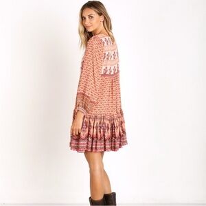 Spell sunset roads Bohemian Pink Patterned Dress